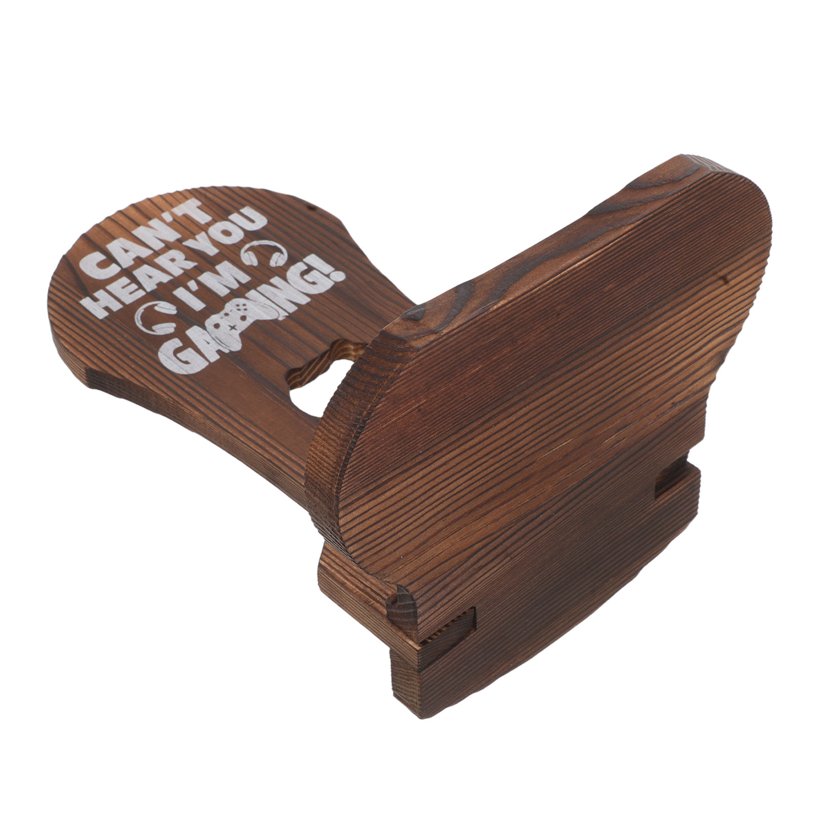 Desk Setup Wood - Supporto per cuffie da gaming, organizer