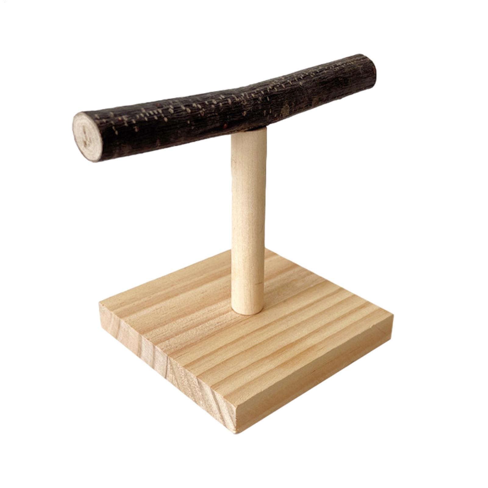 Desk Setup Wood - Supporto per Pappagalli in Legno Naturale