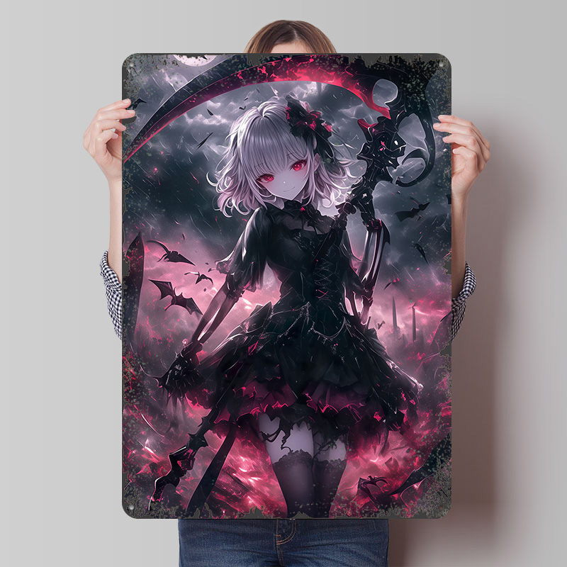 Desk Setup Poster - Poster Ragazza Demone Grim Reaper, Arte