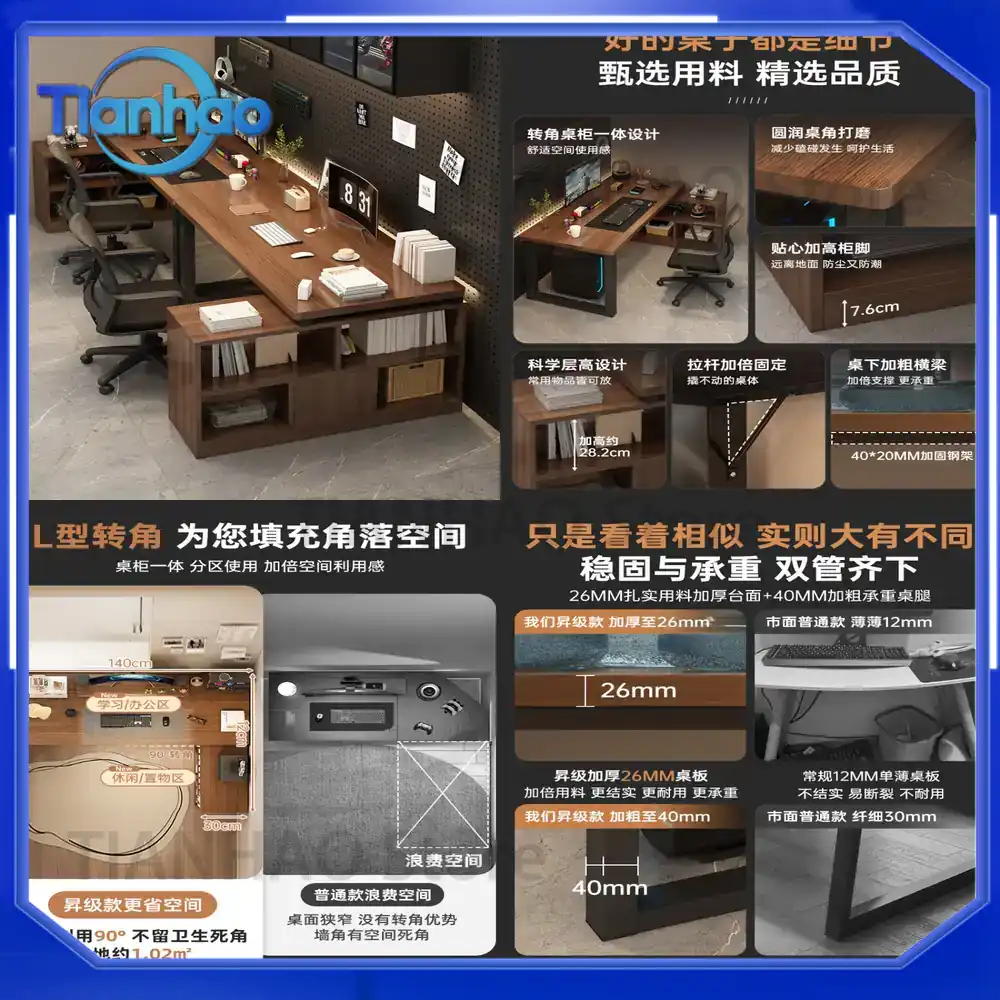 Desk Setup L Shaped - Scrivania da Gaming a L con