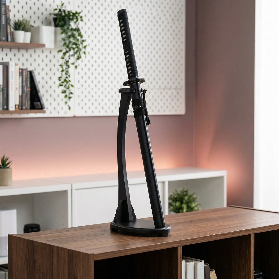 Desk Setup Wood - Supporto Verticale per Katana, Espositore per