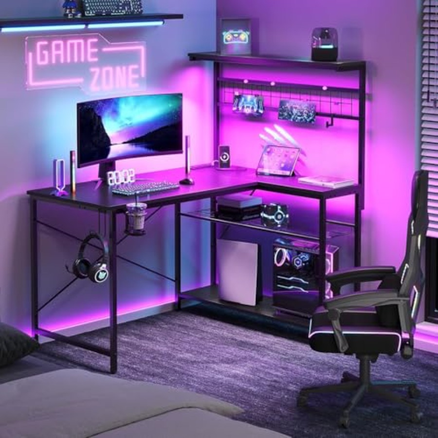 Desk Setup L Shaped - Scrivania da gaming da 42 L