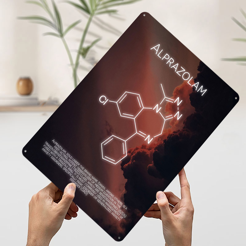 Alprazolam Molecule Tinplate P - Desk Setup Poster recensione e prezzo