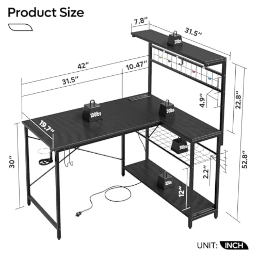 Scrivania da gaming da 42 L co - Desk Setup L Shaped recensione e prezzo