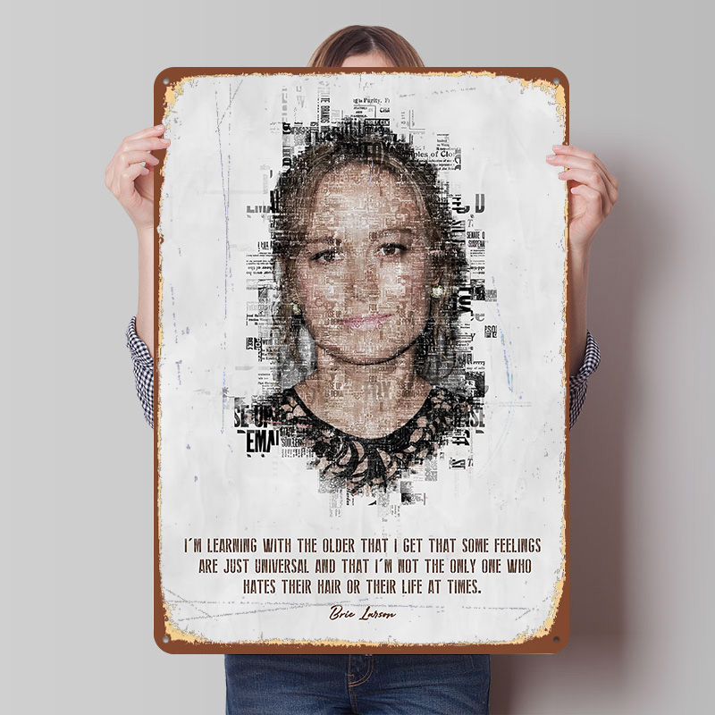 Brie Larson Quote Art Tin Post - Desk Setup Poster recensione e prezzo